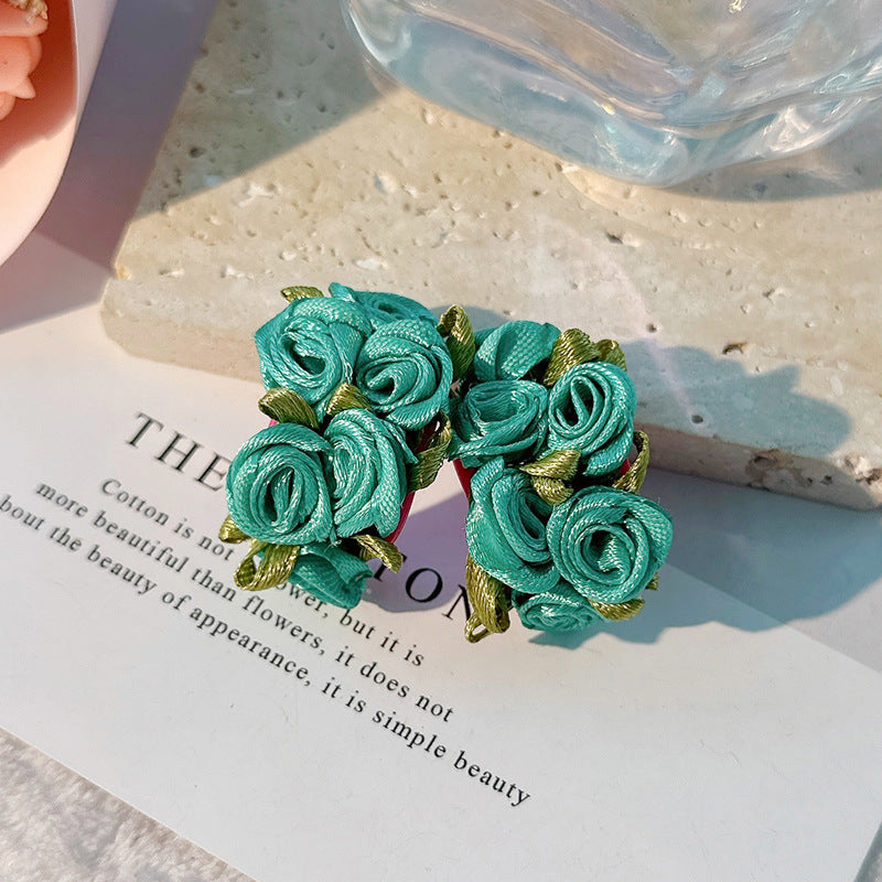 Wholesale Colorful C Shape Flowers Resin Earrings